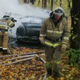 В Курске водитель такси сгорел в машине