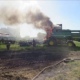 В Курской области горел комбайн