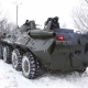 Курск. Вытаскивать транспорт из сугробов помогают военные БТРы