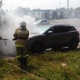 В Курске горел автомобиль «Ниссан»