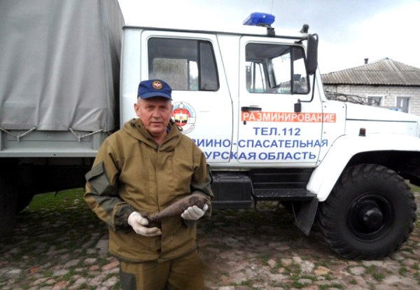 Ржавый боеприпас саперы вывезли на спецполигон Ржавый боеприпас саперы вывезли на спецполигон