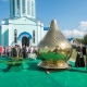 Курская область. Митрополит Герман освятил купола и крест для колокольни храма в Будановке