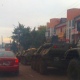 Курск. На улице Дзержинского стоит колонна военной техники (фото)