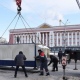На Красной площади Курска устанавливают снегоплавильную машину