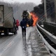 Под Курском на Сеймском мосту загорелась бетономешалка