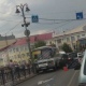 Курск. На площади Перекальского маршрутка врезалась в столб (фото)