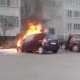 Под Курском сгорел «Мерседес»