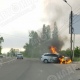 На улице Курска сгорело такси