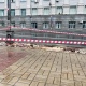 В Курске ливень смыл тротуарную плитку