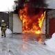 В Курске горел гараж с газовым баллоном