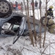 Под Курском машина улетела в кювет и перевернулась
