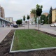 В Курске на улице Ленина на клумбах уложили рулонный газон