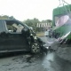 В Курске на Сеймском мосту машина протаранила троллейбус