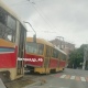 В центре Курска сошел с рельсов трамвай