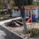 Жители Курска жалуются на брошенный ремонт и строительный мусор во дворе детского сада