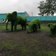 В парке Дзержинского в Курске топиарная фигура слона упала в грязь