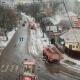 В Курске из-за пожара перекрывали движение трамваев