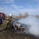 В Курской области на дороге сгорела машина