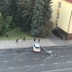 В Курске установлен водитель автомобиля, сбившего опору ЛЭП на улице Ленина