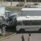 В Курске на 50 лет Октября столкнулись грузовик и автобус