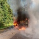 В Курской области во время движения загорелся автобус ПАЗ