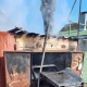 В Курске сгорел гараж с машиной, хозяин получил ожоги