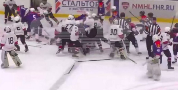 Массовую драку устроили хоккеисты Курска и Липецка
