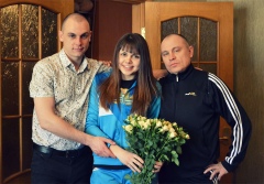 С сыном Владиславом и дочерью Настей