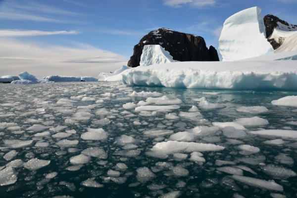 Блинчатый антарктический лед