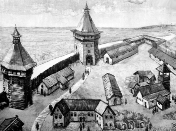 М. Хилюк. Рисунок в точном соответствии с абрисом. На заднем плане виднеется каменно-земляной бастион. 1722 год М. Хилюк. Рисунок в точном соответствии с абрисом. На заднем плане виднеется каменно-земляной бастион. 1722 год