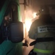 В Курске в полночь загорелся грузовик