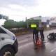 В Курске собралась пробка из-за аварии с мотоциклом