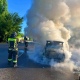 В Курске огонь за несколько минут уничтожил ехавшую «Ауди»