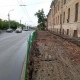 В центре Курска начали ремонт тротуара на улице Сонина