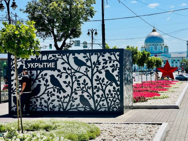В Курске бетонное убежище украсили соловьями
