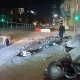 В Курске автобус снес столб со светофором