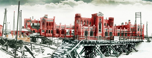 Ямской вокзал в Курске в феврале 1943 года со стороны Привокзальной площади