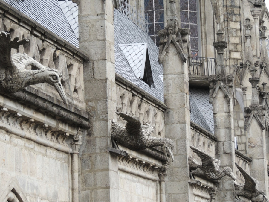 Каменные бакланы в декоре Базилики Дель-Вото-Насиональ Каменные бакланы в декоре Базилики Дель-Вото-Насиональ