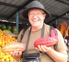 Плоды какао на эквадорском рынке Плоды какао на эквадорском рынке