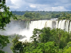 Панорама участка водопадов с верхней тропы Панорама участка водопадов с верхней тропы